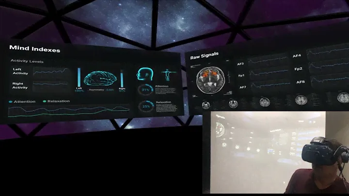 Testing HTC VIVE Pro with Looxid Link which applies EEG into the VR environment